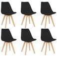 Excellent Qualité :) Lot de 6 Chaise de salle à manger Design & Chic Ensemble de 6 chaises - Chaise à dîner - Noir Tissu &60410&-0