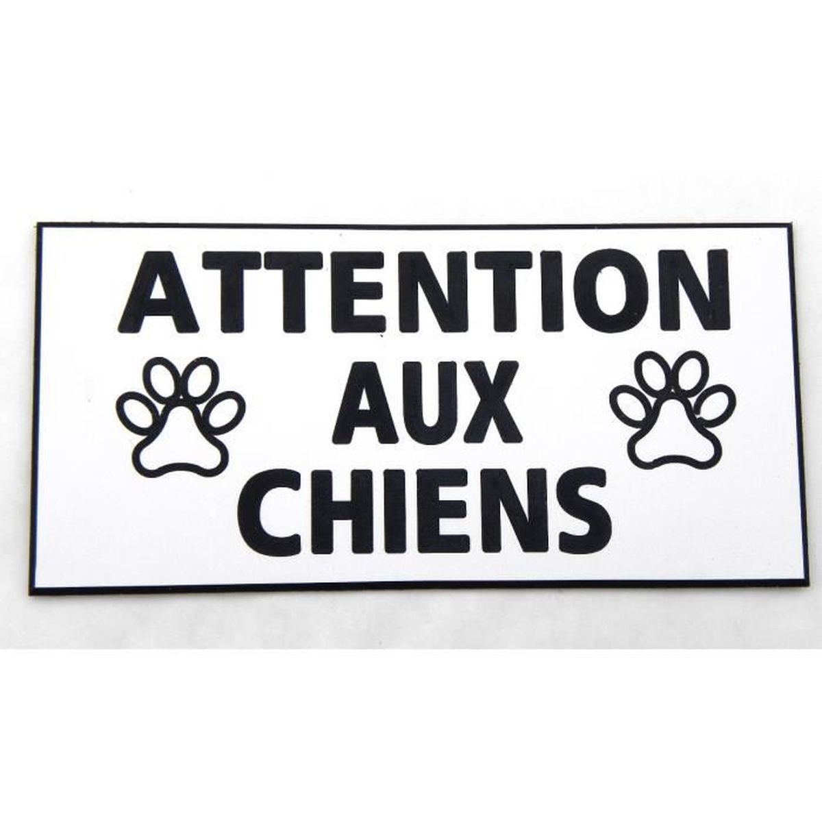plaque gravée ATTENTION  AU CHIEN format 48 x 100 mm 