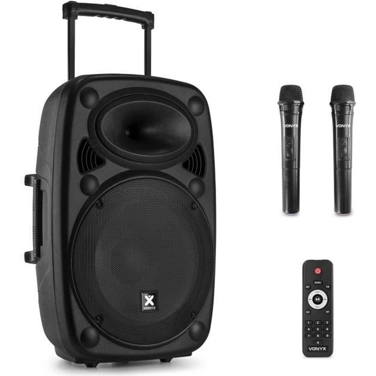 Generic Baffle Professionel Bluetooth Sans Fil - Avec 2 Micro- Noir - Prix  pas cher