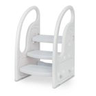 BRAND Onasti Marchepied pour enfants, marchepied réglable en hauteur en trois étapes pour bébé, main courante confortable, Gris