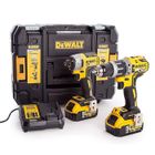 Pack 18V perceuse visseuse à percussion DCD796 + visseuse à chocs DCF887 + 2 batteries 5Ah + chargeur + coffret T-STAK - DEWALT -