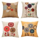 JIATZOCN Lot de 4 Housse de Coussin-45x45cm-coton et lin-Canapé Housses de Coussin-D'extérieur Housse de Coussin Décoration