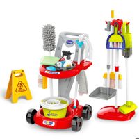 Vicloon – Kit De Nettoyage Enfant 12 Pièces – Balai, Serpillère, Seau, Brosse – Jeu De Rôle Ménage – Dès 3 Ans
