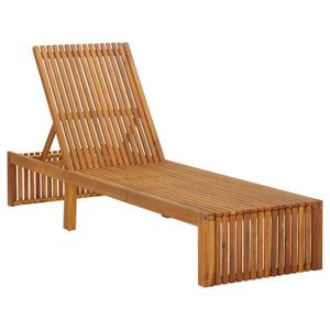 CHAISE LONGUE Transat chaise longue bain de soleil lit de jardin terrasse meuble d exterieur bois d acacia solide