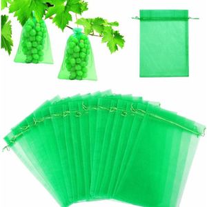 Lot De 100 Sachets De Protection En Nylon Pour Fruits Et Plantes - 15x10 Cm, Avec Cordon - Contre Oiseaux Et Insectes
