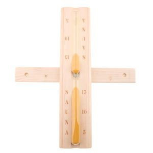 15 minutes Horloge de sable pour salle de sauna Minuterie en verre Sablier en bois fix/é au mur avec sable rose Horloge de sable pour sauna