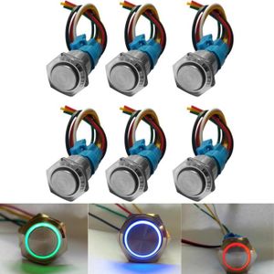 Cuque 12V 3A 16mm Interrupteur /à Bouton de R/éinitialisation Plat Universel Bouton de D/émarrage