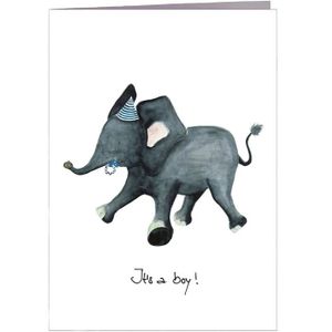 Éléphant Carte peinte à la mainIdéal Pour Anniversaire Adultes ou enfants ou bébé