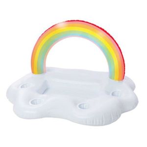 JEUX DE PISCINE Porte gobelets gonflable pour piscine - Arc en ciel - Jouet pour enfants adapté à l'extérieur