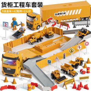 VOITURE - CAMION 50pcs Engineering VE - Ensemble de bulldozer d'ingénierie en alliage pour enfants, grue, camion de constructi