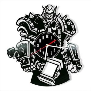 OBJET DÉCORATION MURALE 3D Disque Vinyle Horloge Murale Warcraft Maison Moderne Creative Numérique Quartz Horloge Art Déco Salon Chambre Silencieux