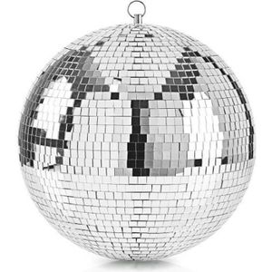 Objet déco Globe disco Boule à facettes argent D. 20 x H 30 cm -  Accessoires de déco - Décomania