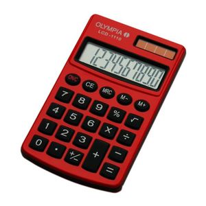 CALCULATRICE OLYMPIA LCD1110R - Calculatrice Rouge - Ecran 10 c