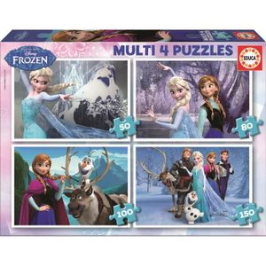PUZZLE Puzzle La Reine des Neiges - EDUCA - 4 puzzles pro