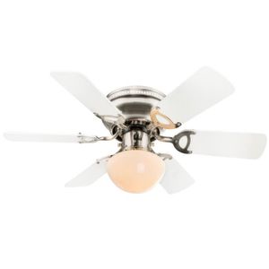 DEL Ventilateur plafond télécommande Verre Spot refroidisseur ventilateur lampe éclairage chrome