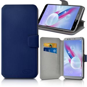 Custodia In Pelle Flip Con Magnetica Per Logicom Le Lunar 6 - Cover Protettiva Portafoglio Blu Cuson