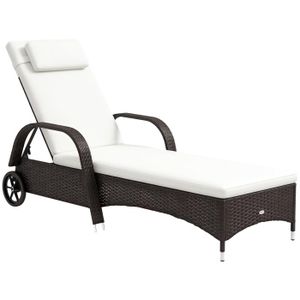 CHAISE LONGUE Transat bain de soleil grand confort - Outsunny - 