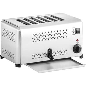 GRILLE-PAIN - TOASTER Grille-Pain Rétro En Acier Inoxydable, 6 Tranches,