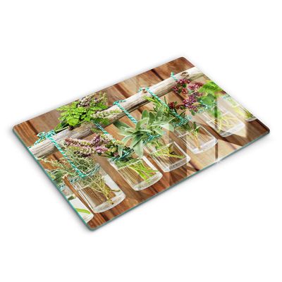 Planche à Découper En Verre Trempé 80x52 Cm - Motif Peinture Fleurs Coquelicots, Coloray