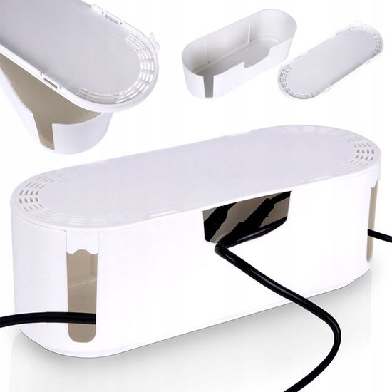 Boîte De Rangement Pour Câbles Avec 14 Attaches Et 6 Clips