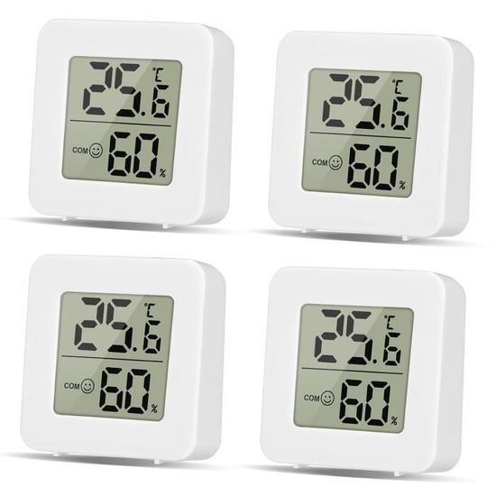 PAIRIER 4 Pièces Mini LCD Thermomètre Hygromètre Interieur Termometre Maison Convient Pour Les Chambres Enfants Les Chambres De Personnes Agees Etc 97061878