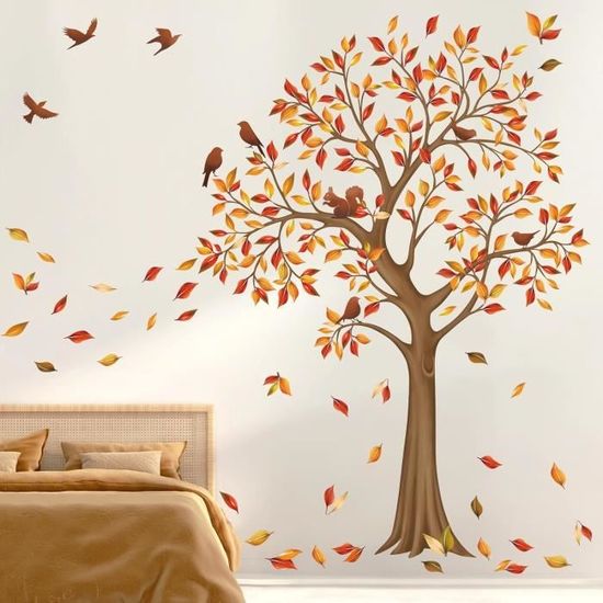 Sticker mural enfant Les feuilles de l'arbre tombent en automne