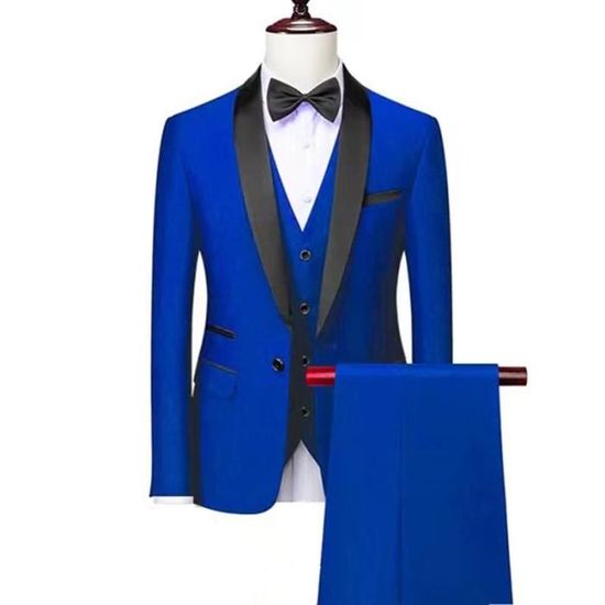 Costume Témoin Mariage Homme Costume 3 Pièces Homme - Coupe Ajustée - Veste, Gilet, Pantalon - Mariage, Cérémonie - Stretch Costume Stretch Ajusté