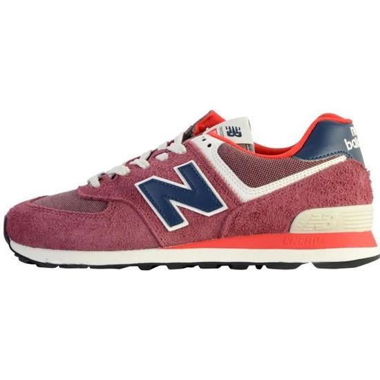 Basket New Balance 574 Homme Rouge Version basse Lacets Confort exceptionnel Rouge Cdiscount Chaussures