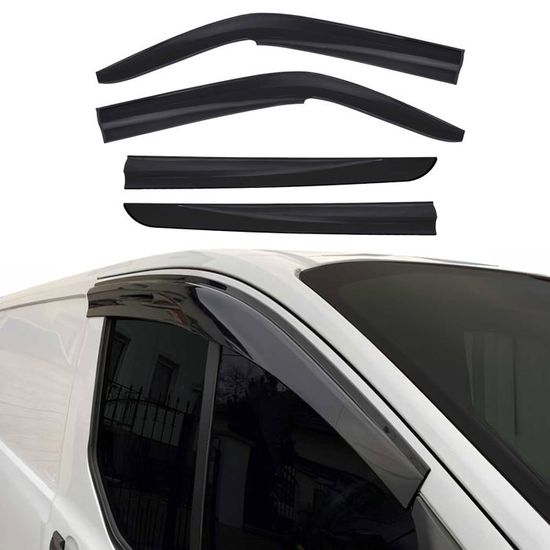 Déflecteurs Vent/Pluie Noir Pour Mercedes Sprinter 2018-2023 - Acrylique, 2 Pièces