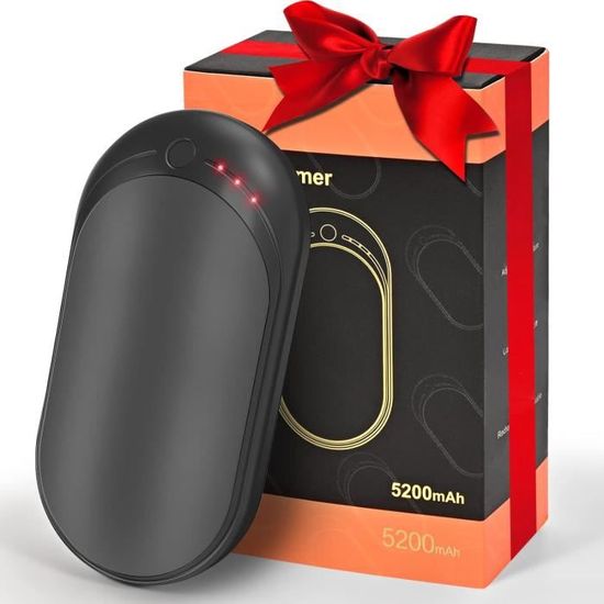 Chauffe-Mains Rechargeable 2 En 1 Magnétique - 3 Niveaux De Chaleur, Batterie 5000mAh, Pour Extérieur Et Bureau