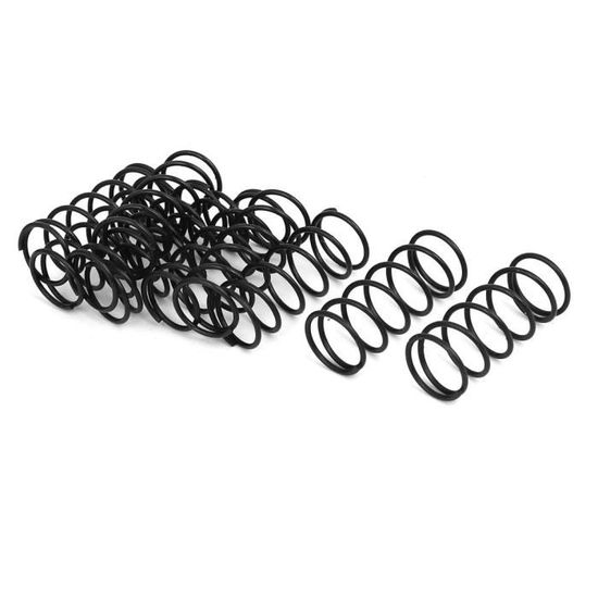 Lot De 20 Ressorts De Compression 1.2mm Fil, 10mm OD, 50mm Longueur Libre - Acier Noir Robuste Sourcing Map