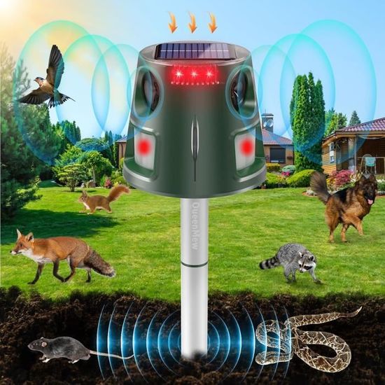 Répulsif Chat Ultrason, 3 Modes Repulsif Chat Solaire & Repulsif Chat Exterieur Étanche