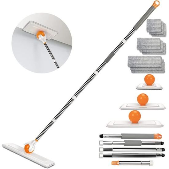 Balai éponge Essoreur Myiosus - Manche Réglable 130 Cm, 3 Têtes PVA Absorbantes - Pour Sols Lisses Balai éponge Essoreur Myiosus - Manche Réglable 130 Cm, 3 Têtes PVA Absorbantes - Pour Sols Lisses