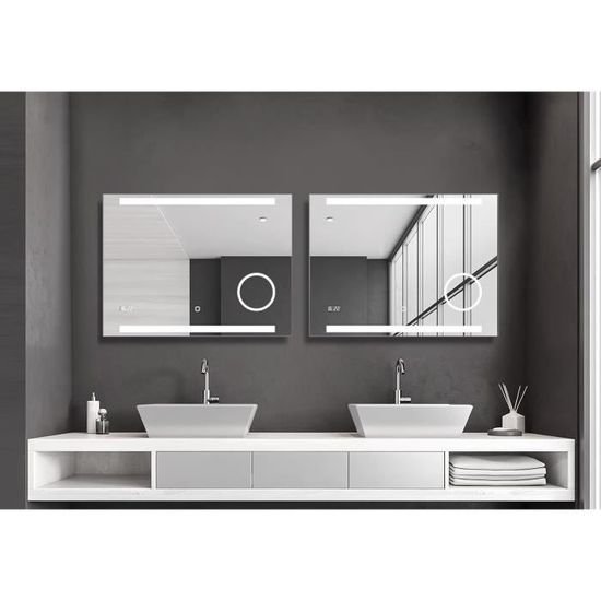 Miroir de Salle de Bain à LED 40x80 cm Verre 4 mm avec éclairage Lumineux USB 5 V IP65 pour Maquillage Rasage décoration Murale Chambre Salon Miroir de Salle de Bain à LED 40x80 cm Verre 4 mm avec éclairage Lumineux USB 5 V IP65 pour Maquillage Rasage décoration Murale Chambre Salon