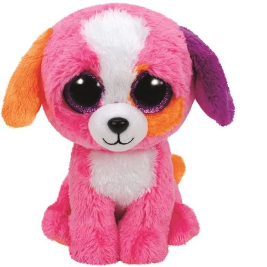 Peluche TY BEANIE BOO S Precious Chien 23cm JURATOYS Rose