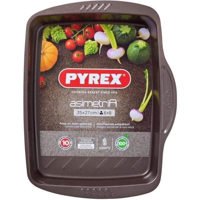 PYREX Plat à four rectangulaire Asimetria 35x27 cm brun