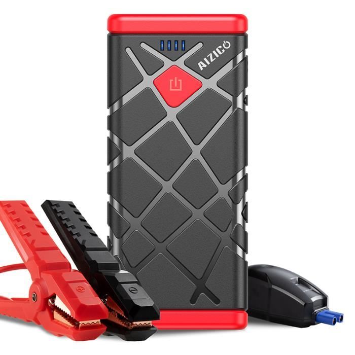 AIZICO A11 Jump Starter Démarreur de Batterie de Voiture Bloc D'alimentation de Démarreur de Saut 12800mAh Avec Charge Rapide USB