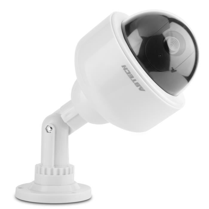 Caméra de sécurité factice en forme de dôme clignotante, fausse caméra de sécurité, caméra de rotation à 360 °