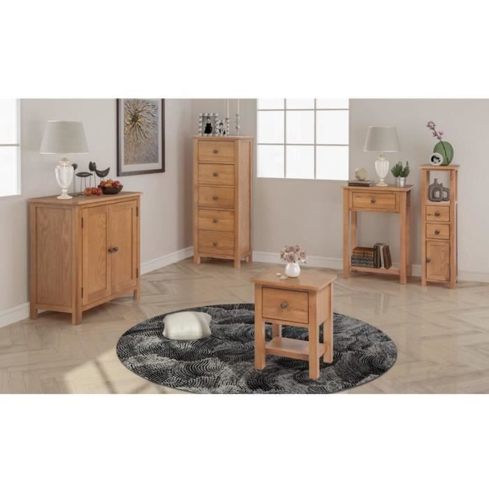 YES Mobilier de salon 5 pcs Bois de chêne massif