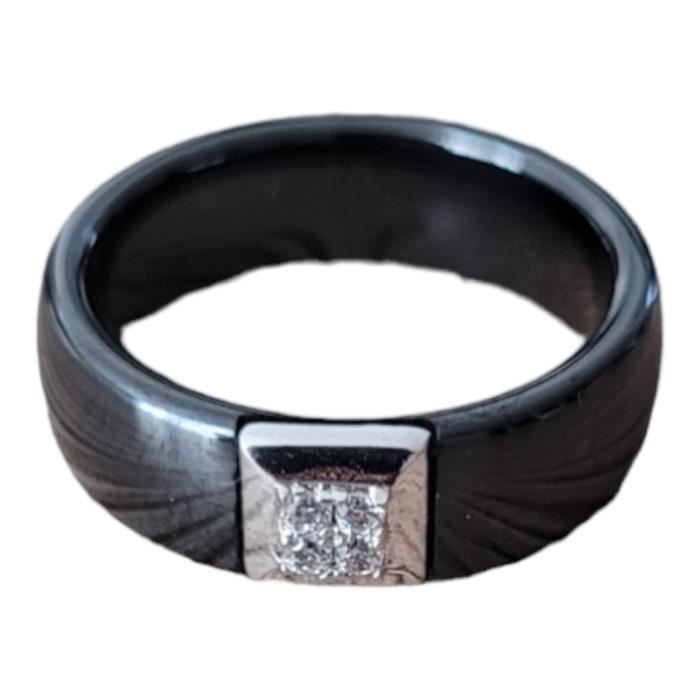 Bague Femme Noire Céramique