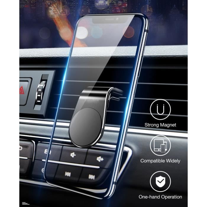 Support Voiture Aimant Pince pour SAMSUNG Galaxy A51 Smartphone Ventilateur Universel Magnetique (NOIR)