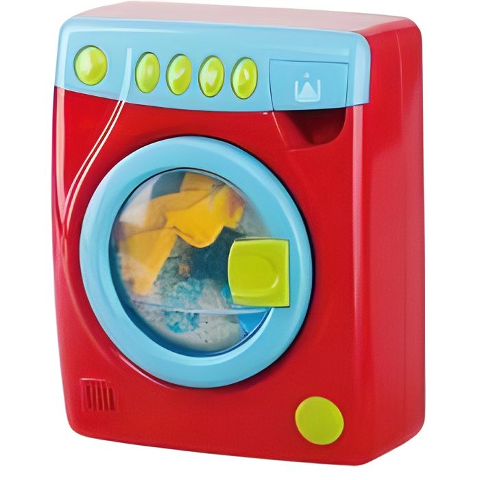 Machine a laver avec sons bruitages - Fonctions realistes : hublot, rotation tambour, tiroir lessive - Lave Linge - Jouet imitatio