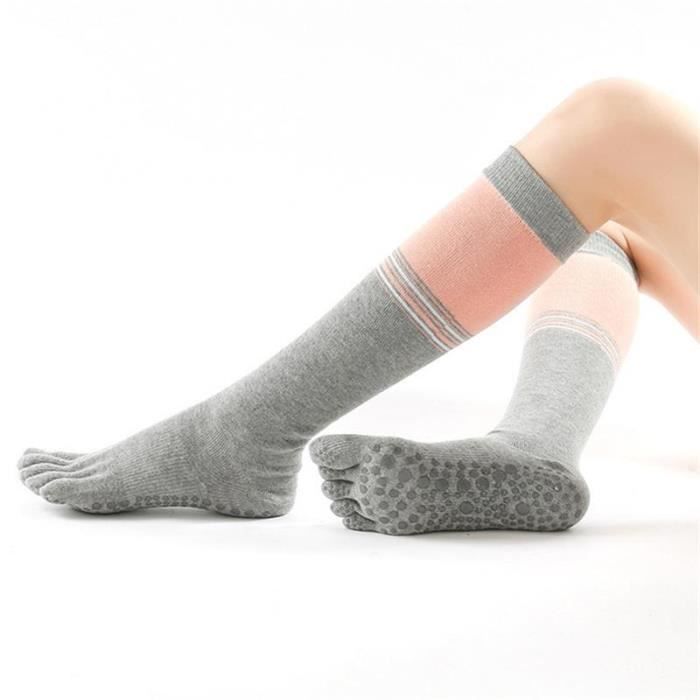 Accessoires Fitness - Musculation,Chaussette de yoga pour femmes chaussette de danse genou haute chaussette à - Type pink stripe