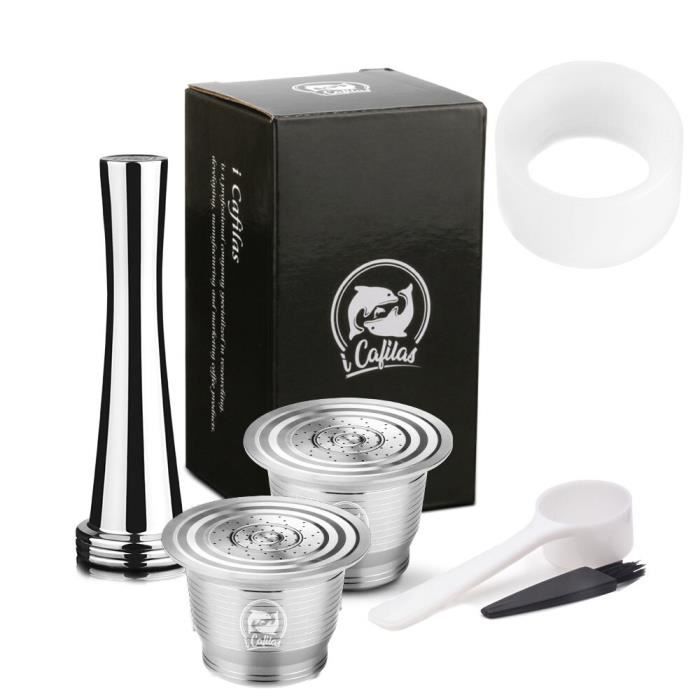 Petit déjeuner - Café,Icafilasrechargeable pour Nespresso en acier inoxydable vide Capsule en métal réutilisable café - Type Red