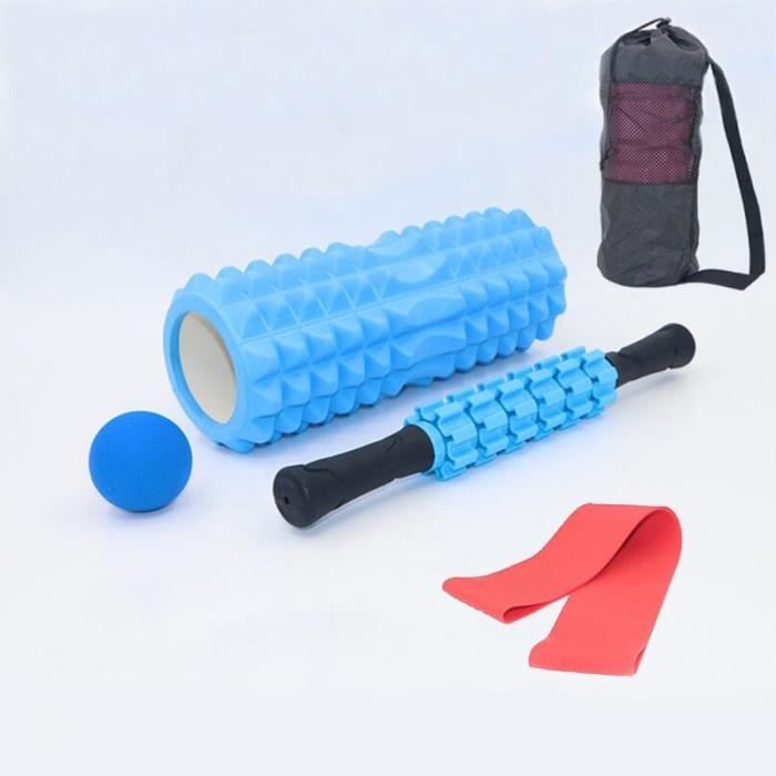 Colonne en mousse de Yoga et Pilates, rouleau d'exercice de massage musculaire à domicile, équipement de fit 5pcs 02 Bleu
