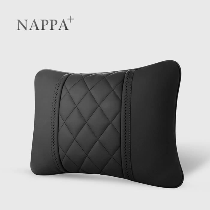 Auto,Oreiller de voiture en cuir NAPPA pour Mercedes Maybach classe S, appui-tête de voiture, repose-cou, siège - Type Black -A