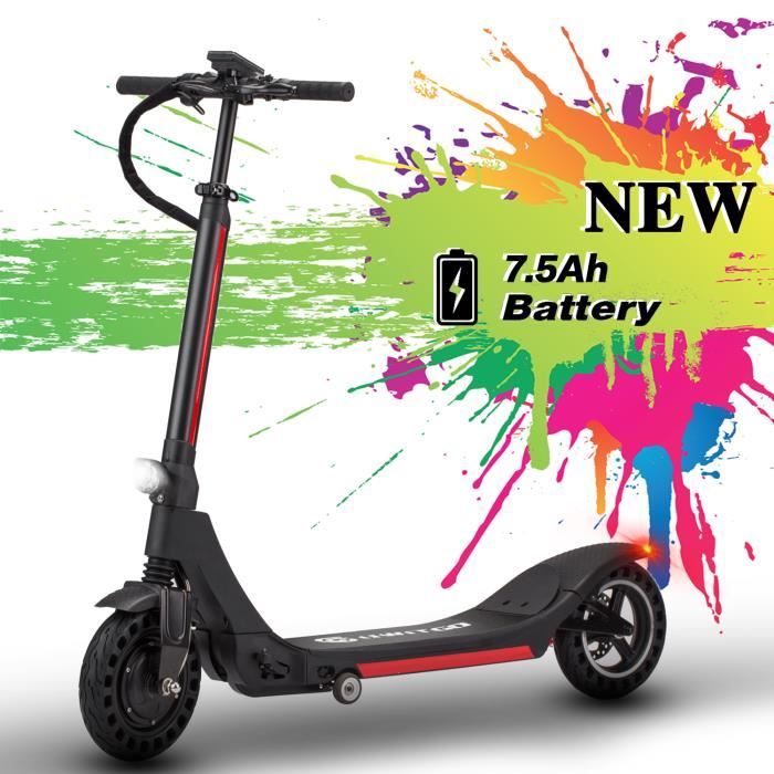 UWITGO S6 Trottinette Électrique Pliable Scooter Réglable Léger Batterie 7.5Ah Moteur 350W Écran LCD 10 Pouces Noir 30km Autonomie