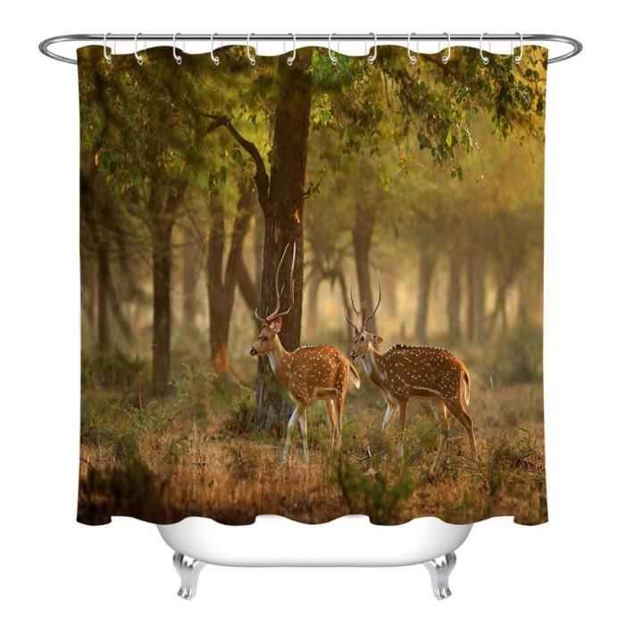 Accessoires salle de bain,Paysage européen et Architecture rideau de douche écrans de salle de bain - Type 5 - 120x175cm-40x70inch