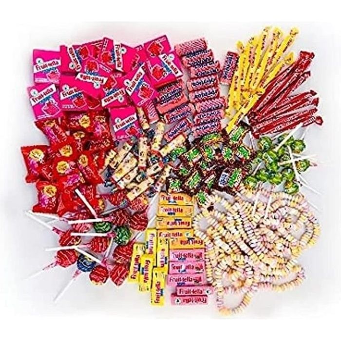 Chupa Chups Mélange de bonbons - Chupa Chups-Mentos-Fruittella 150 pièces avec sucettes- chewing-gum-bonbons à mâcher et articles sp