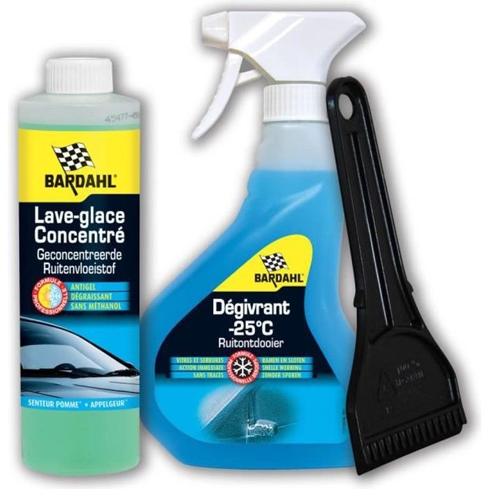 Kit hiver (dégivrant -25° + Antigel lave glace + grattoir) - Bardahl